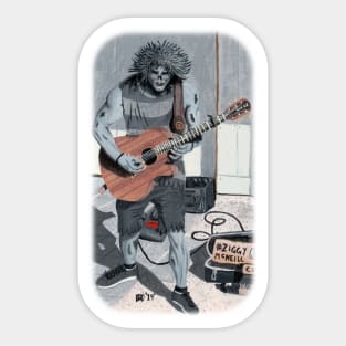 Wight Playing Guitar Fantasy Illustration Sticker